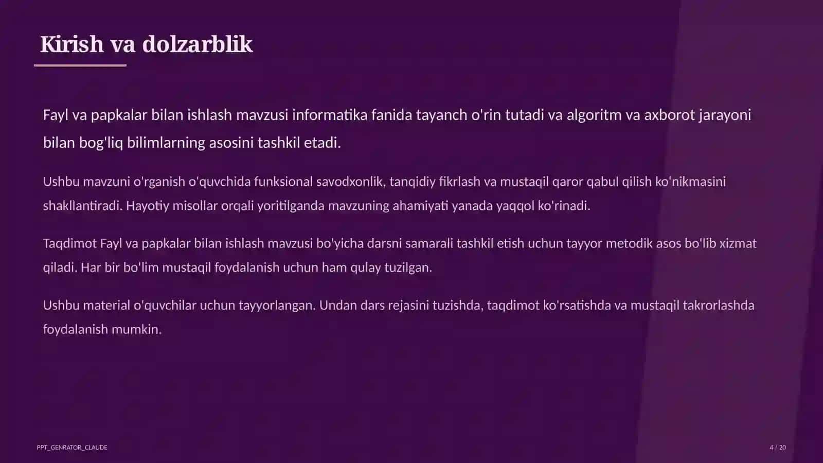 Fayl va papkalar bilan ishlash (5-sinf) 4