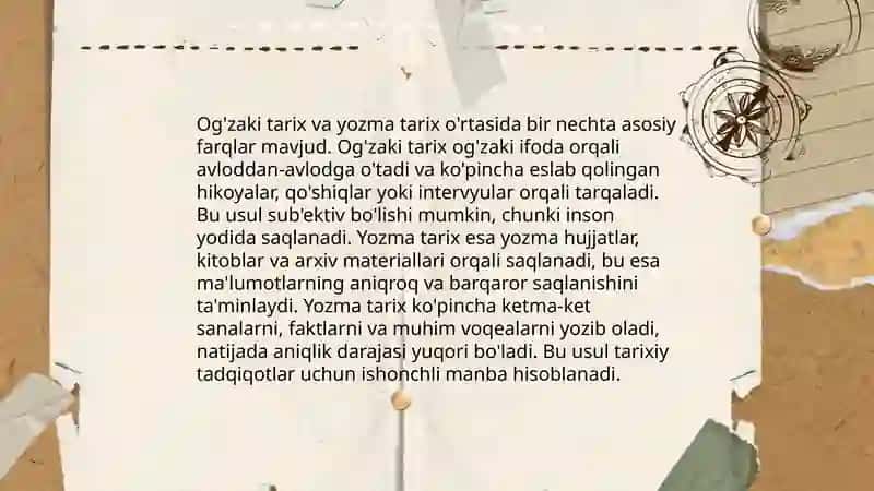 Ogʻzaki tarix usullari 4