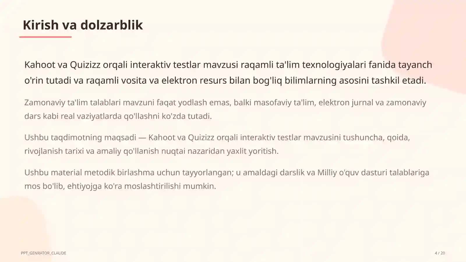 Kahoot va Quizizz orqali interaktiv testlar 4
