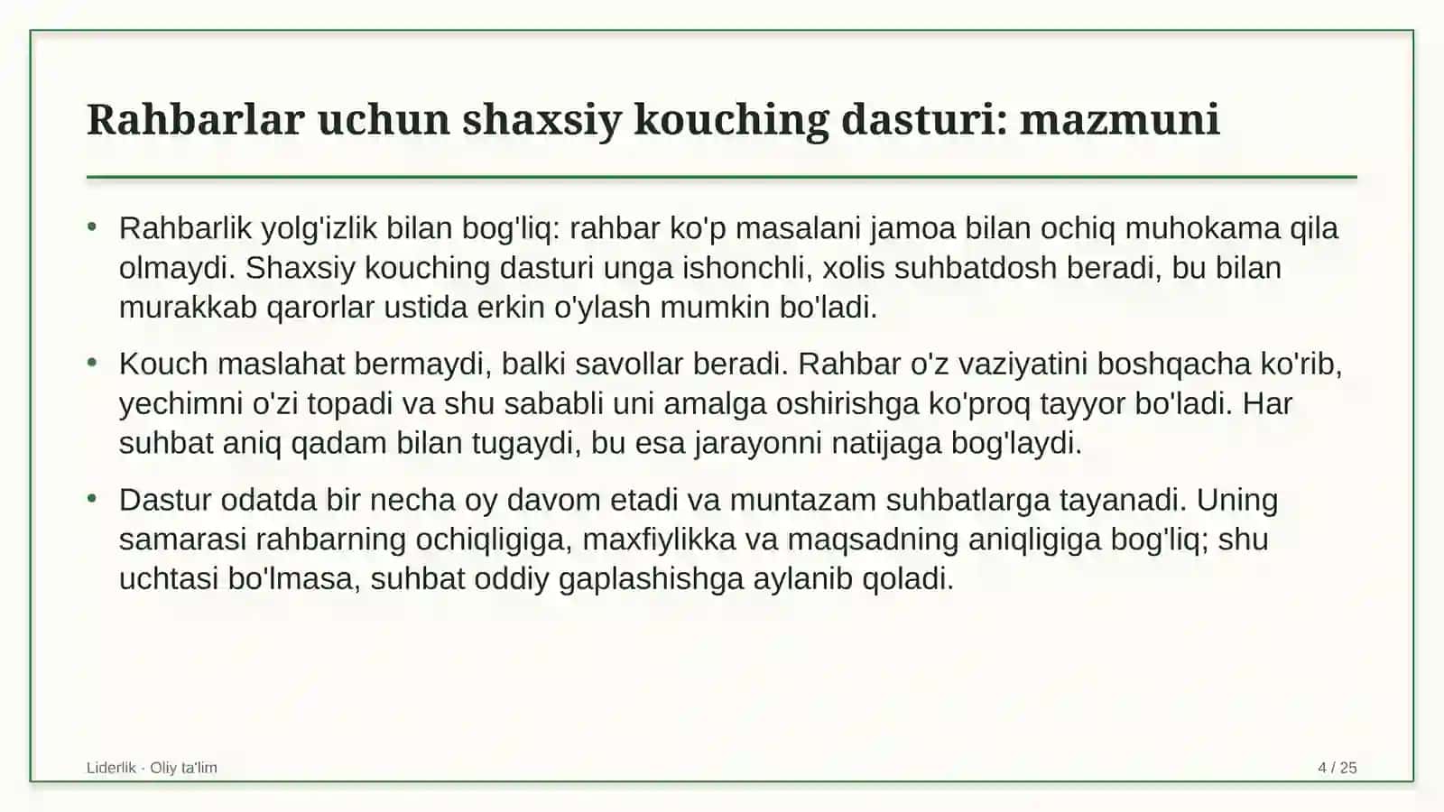 festival turizmida rahbarlar uchun shaxsiy kouching dasturi 9724 4