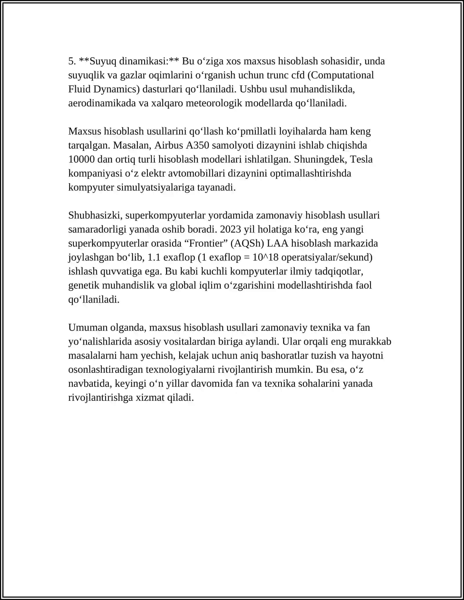 Maxsus Hisoblash Usullari 4