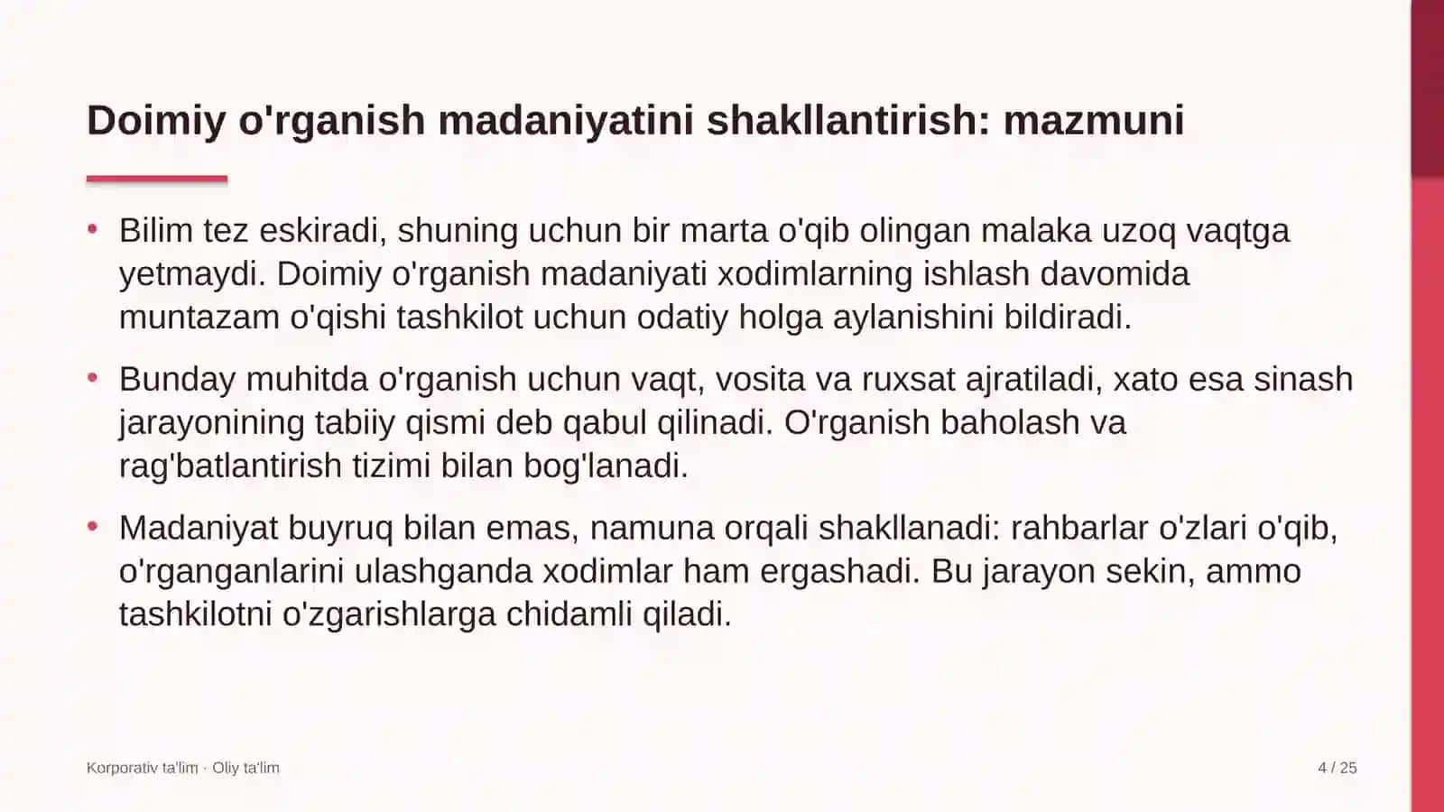 Bolalar tovarlari do'konlarida doimiy o'rganish madaniyatini shakllantirish 4