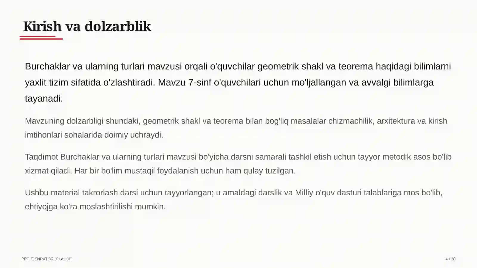 Burchaklar va ularning turlari (7-sinf) 4