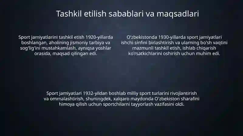 O‘zbekistondabirinchisportjamiyatlariningtashkiltopishi 4