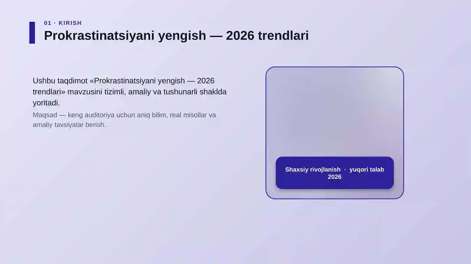 Prokrastinatsiyani yengish — 2026 trendlari 4