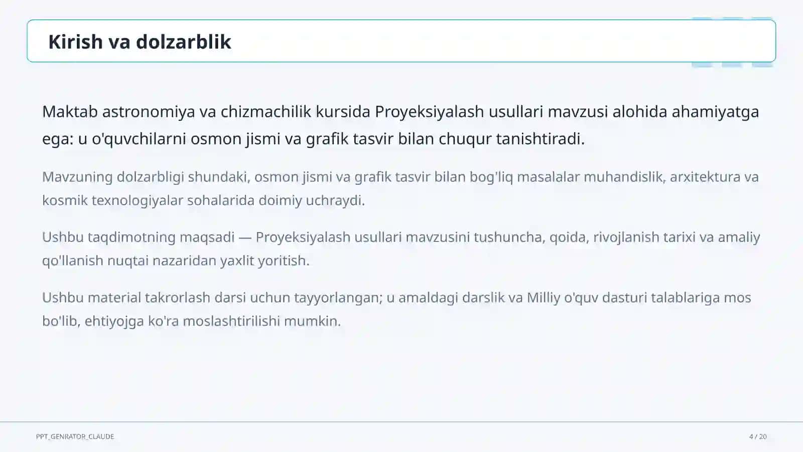 Proyeksiyalash usullari (8-sinf) 4