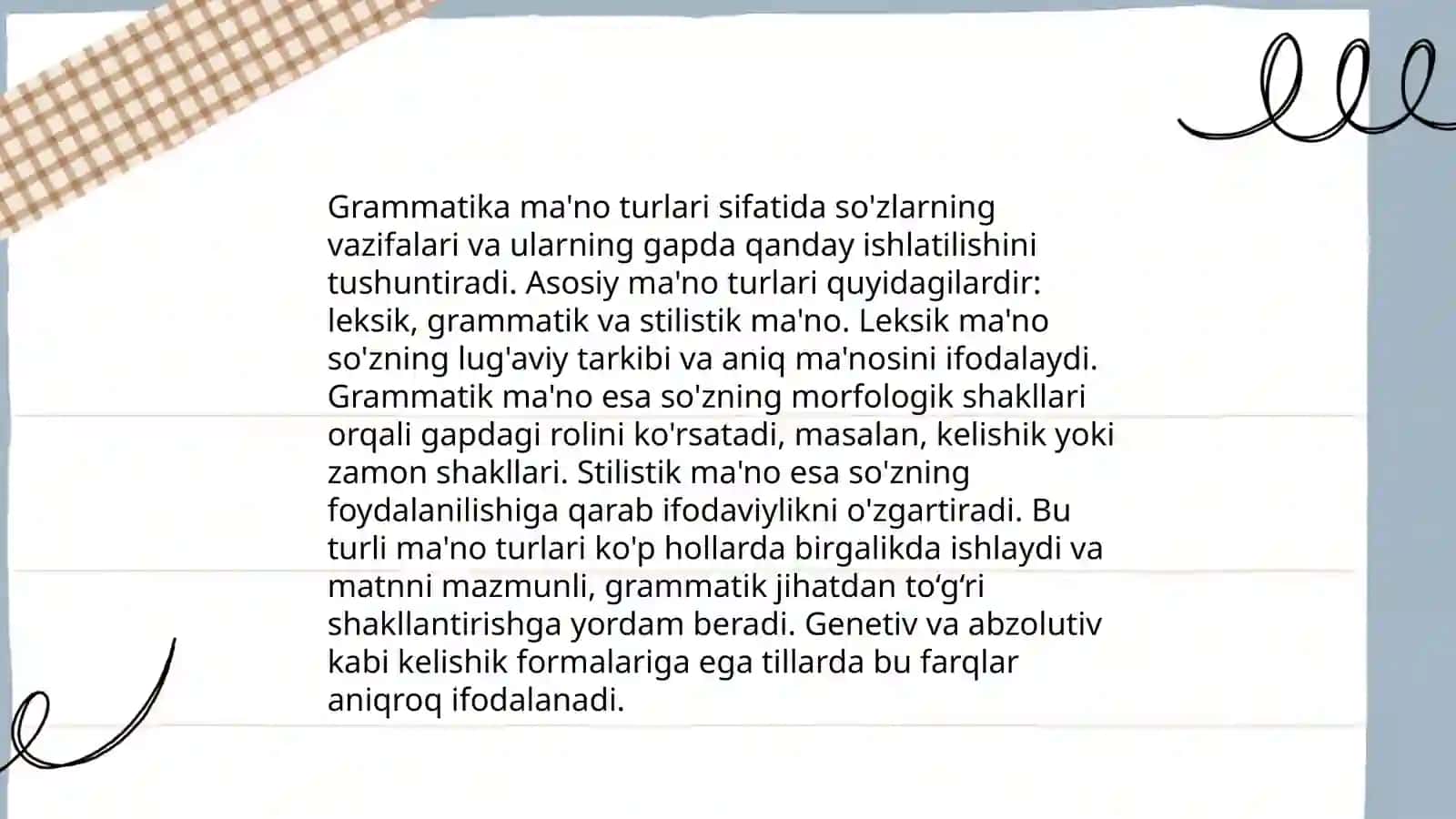 Grammatik Ma'no va uning turlari 4
