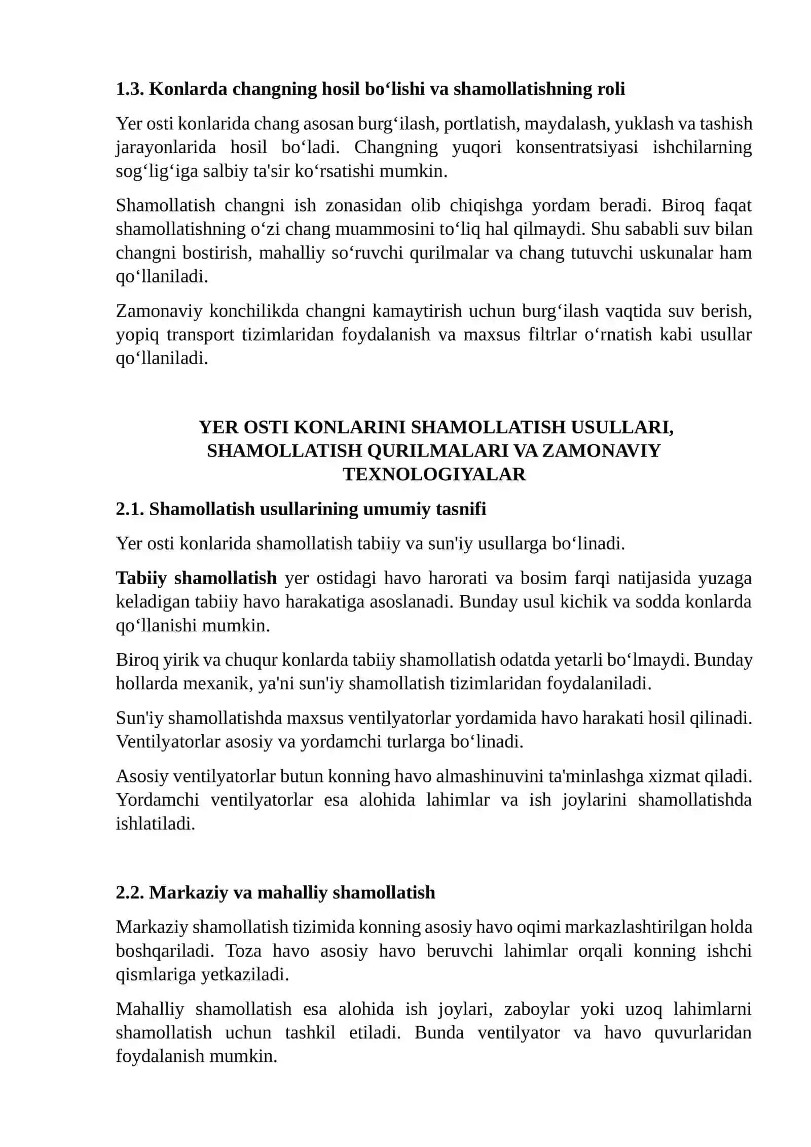 Shamollatish Usullari Yer Osti Konlarida 4