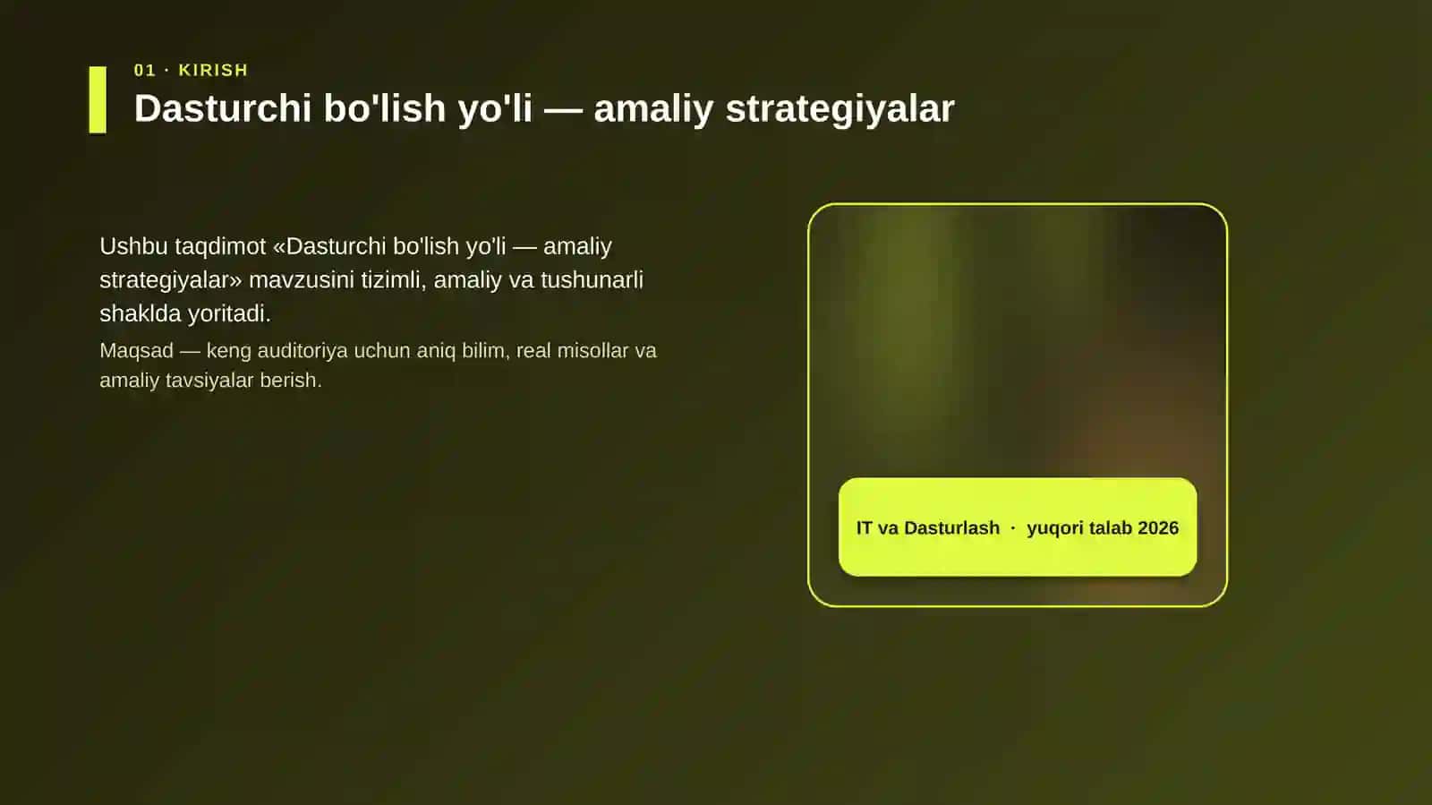 Dasturchi bo'lish yo'li — amaliy strategiyalar 4