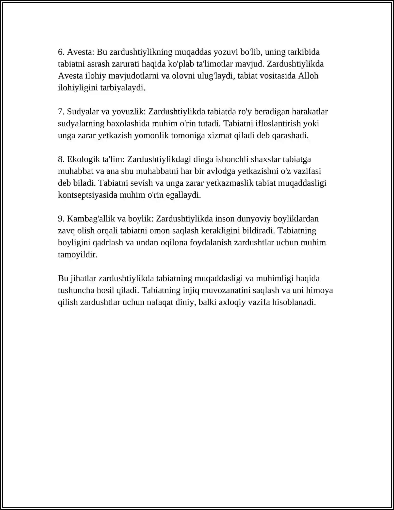 ZARDUSHTIYLIK DINIDA TABIATNING ULUG’LANISHI 4