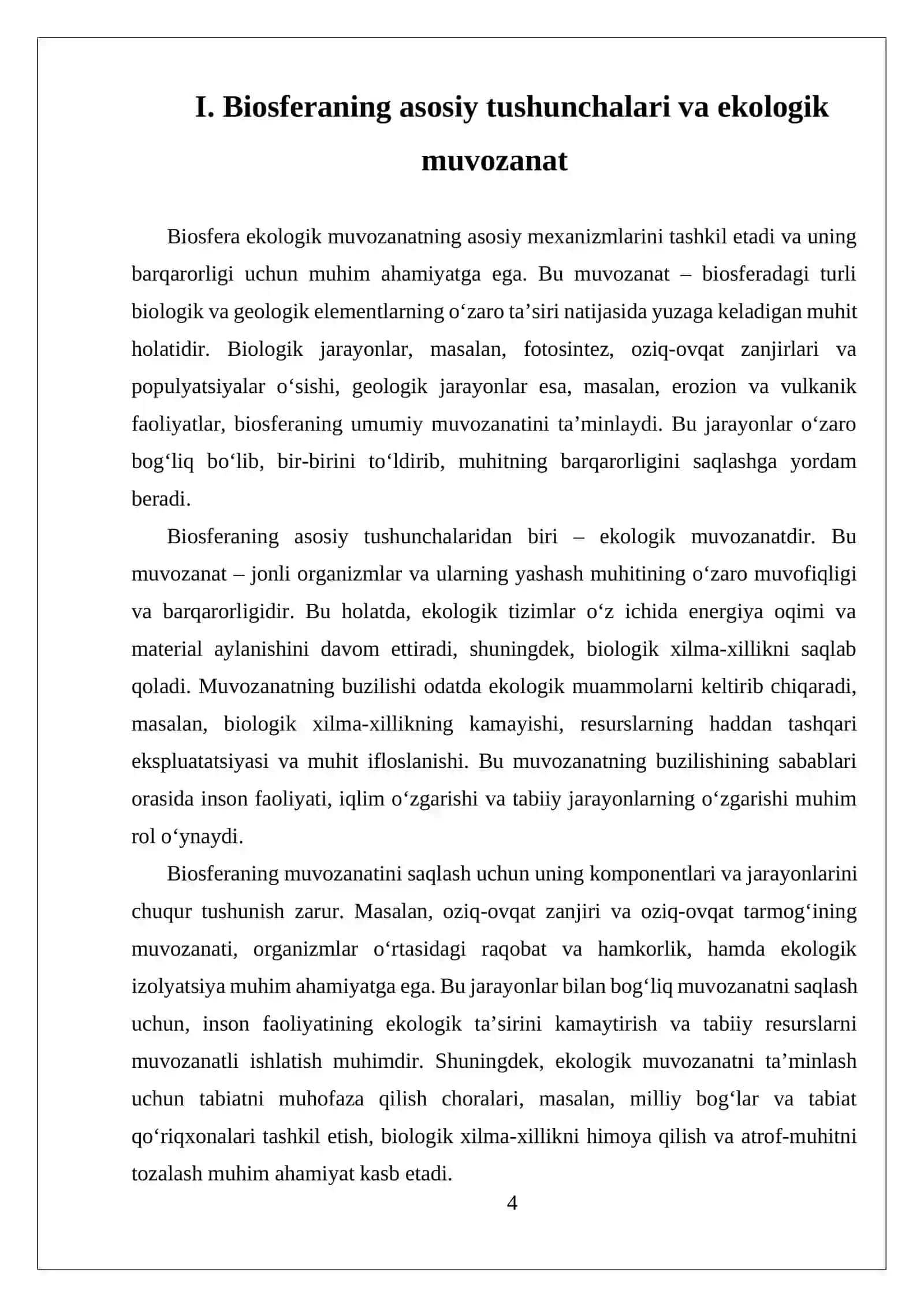 BIOSFERA. TUZULISHI VA VAZIFALARI 4
