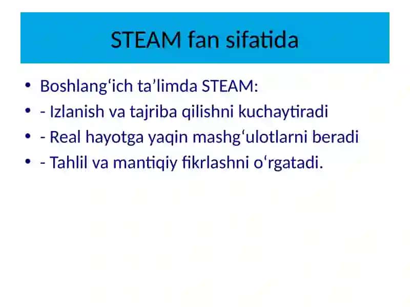 Boshlang'ichsinflarda STEAM ta'limi 4