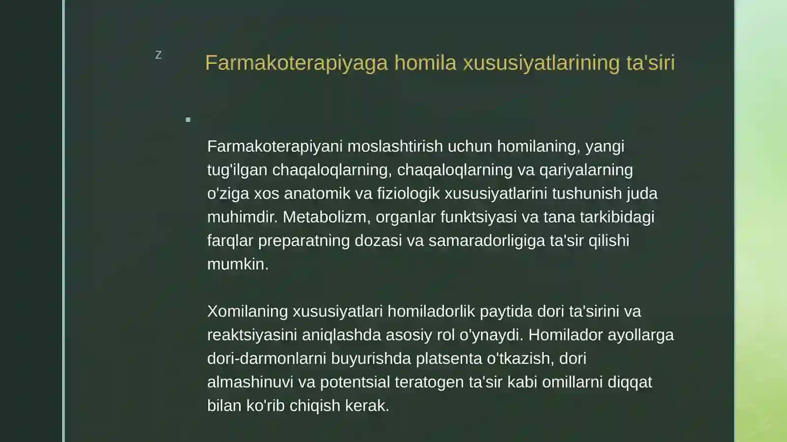 Homilaning anatomik va fiziologik xususiyatlari 4