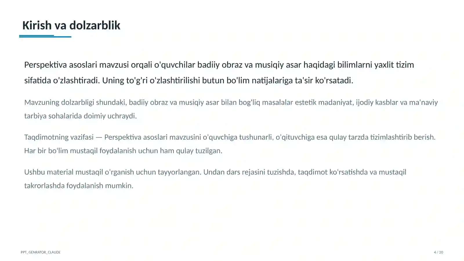 Perspektiva asoslari (5-sinf) 4