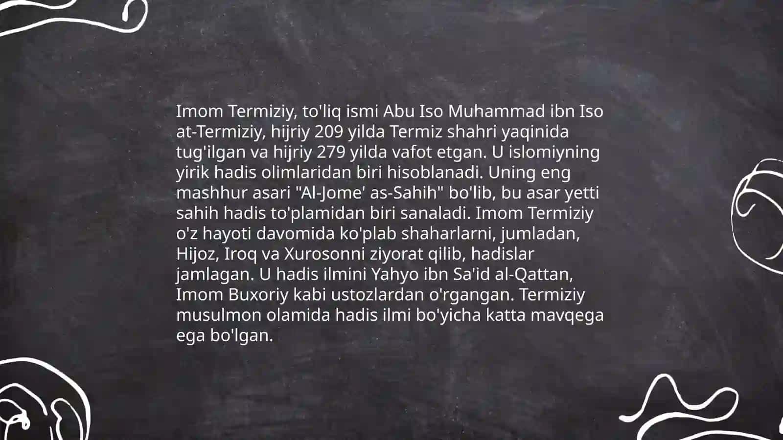 Imom Buxoriy va Imom Termiziyning hadis ilmiga qoʻshgan hissalarini qiyosiy tahlili mavzusida prezentatsiya 4