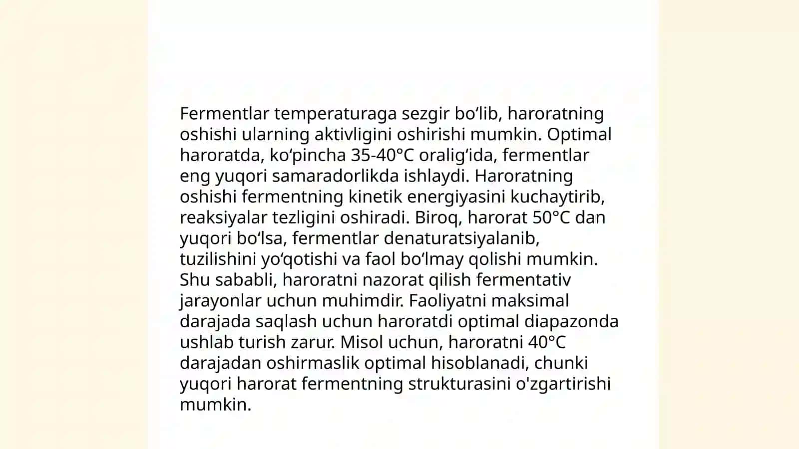 Fermentar aktivligiga haroratning tasiri 4
