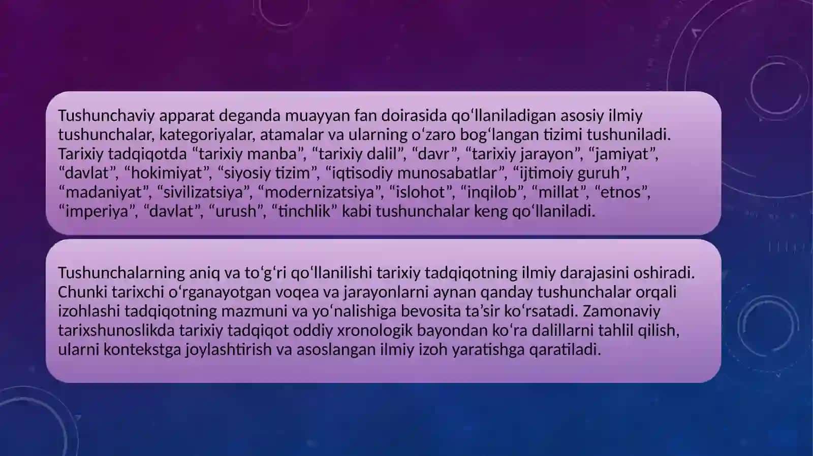 Tushunchaviy apparat tarixiy tadqiqotning vositasi sifatida 4