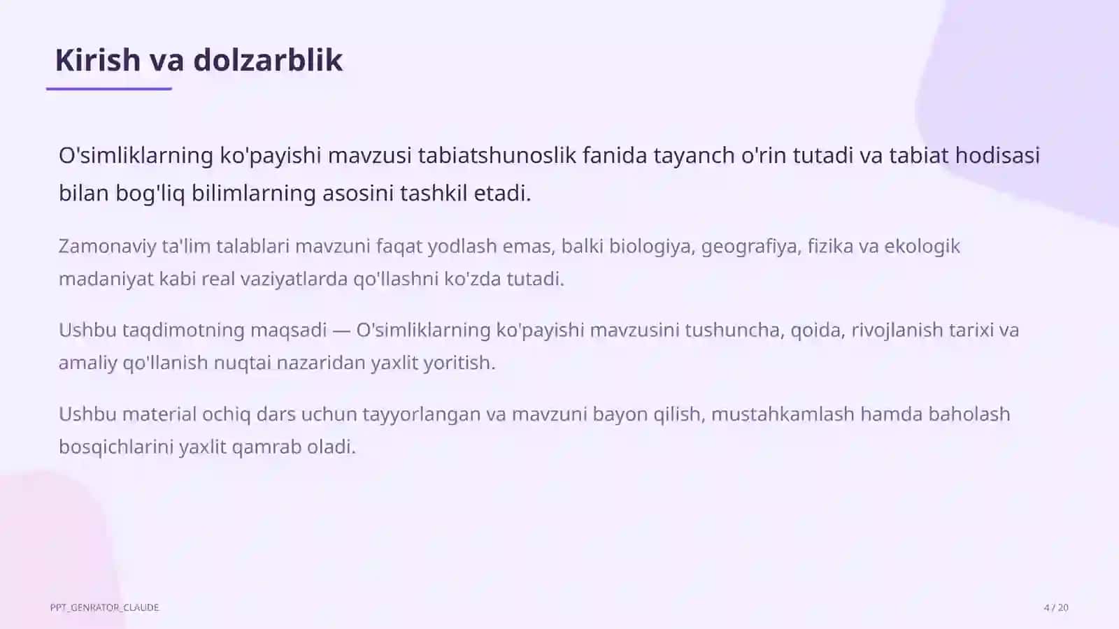 O'simliklarning ko'payishi (3-sinf) 4