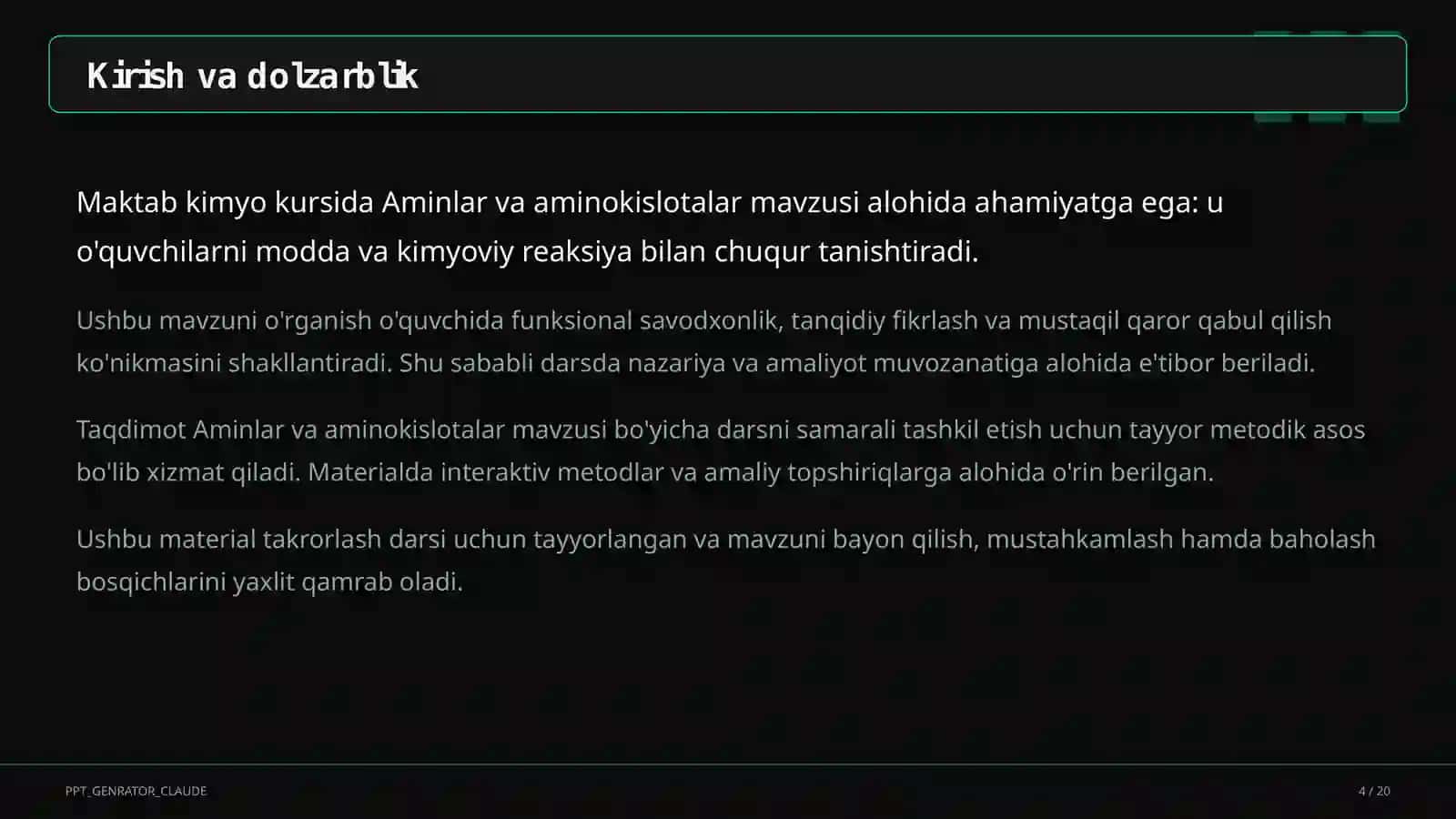 Aminlar va aminokislotalar (11-sinf) 4