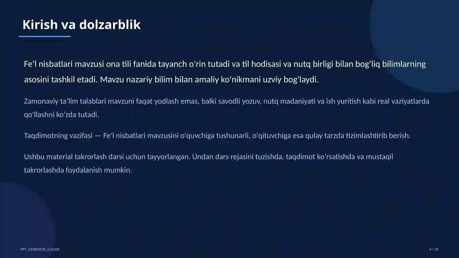 Fe'l nisbatlari (7-sinf) 4