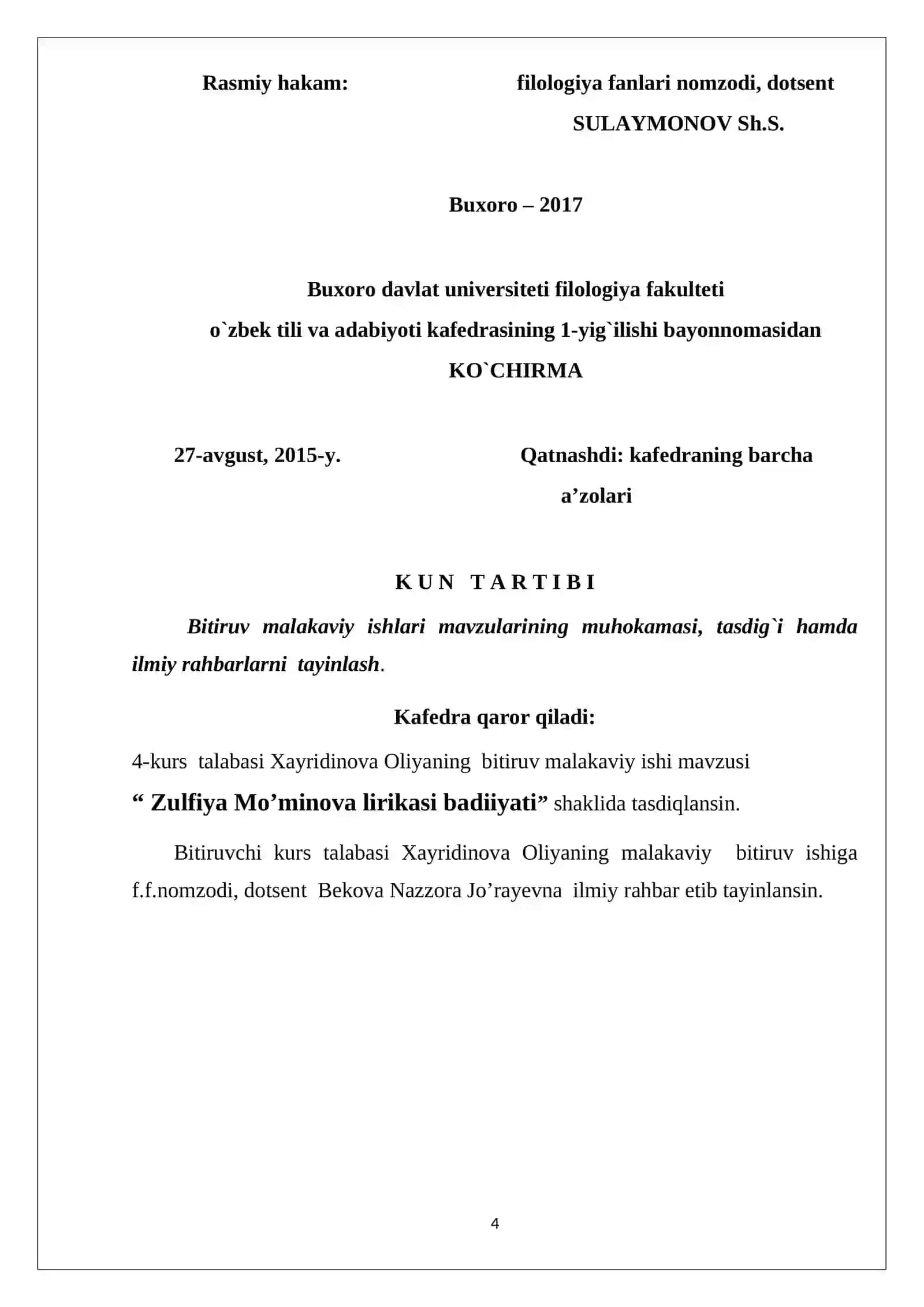 ZULFIYA MO’MINOVA LIRIKASI BADIIYATI 4