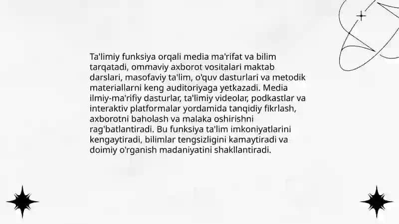 Medianing funksiyalari 4