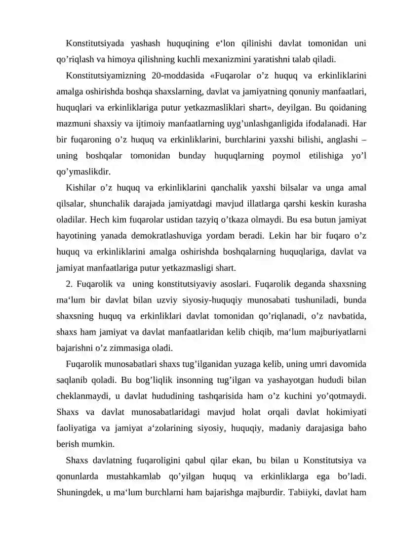 Inson va fuqarolarning asosiy huquq va erkinliklari 4