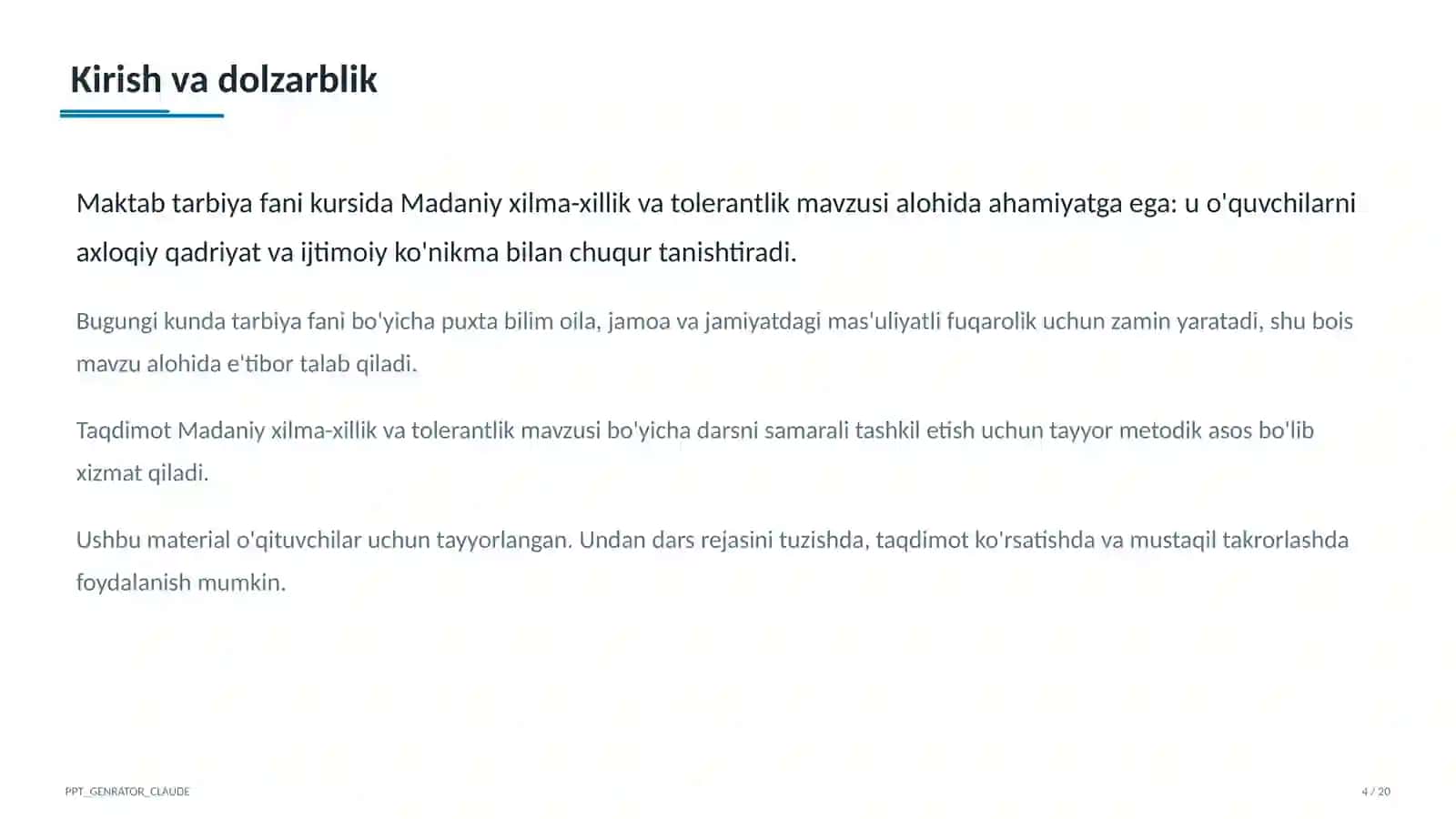Madaniy xilma-xillik va tolerantlik (11-sinf) 4