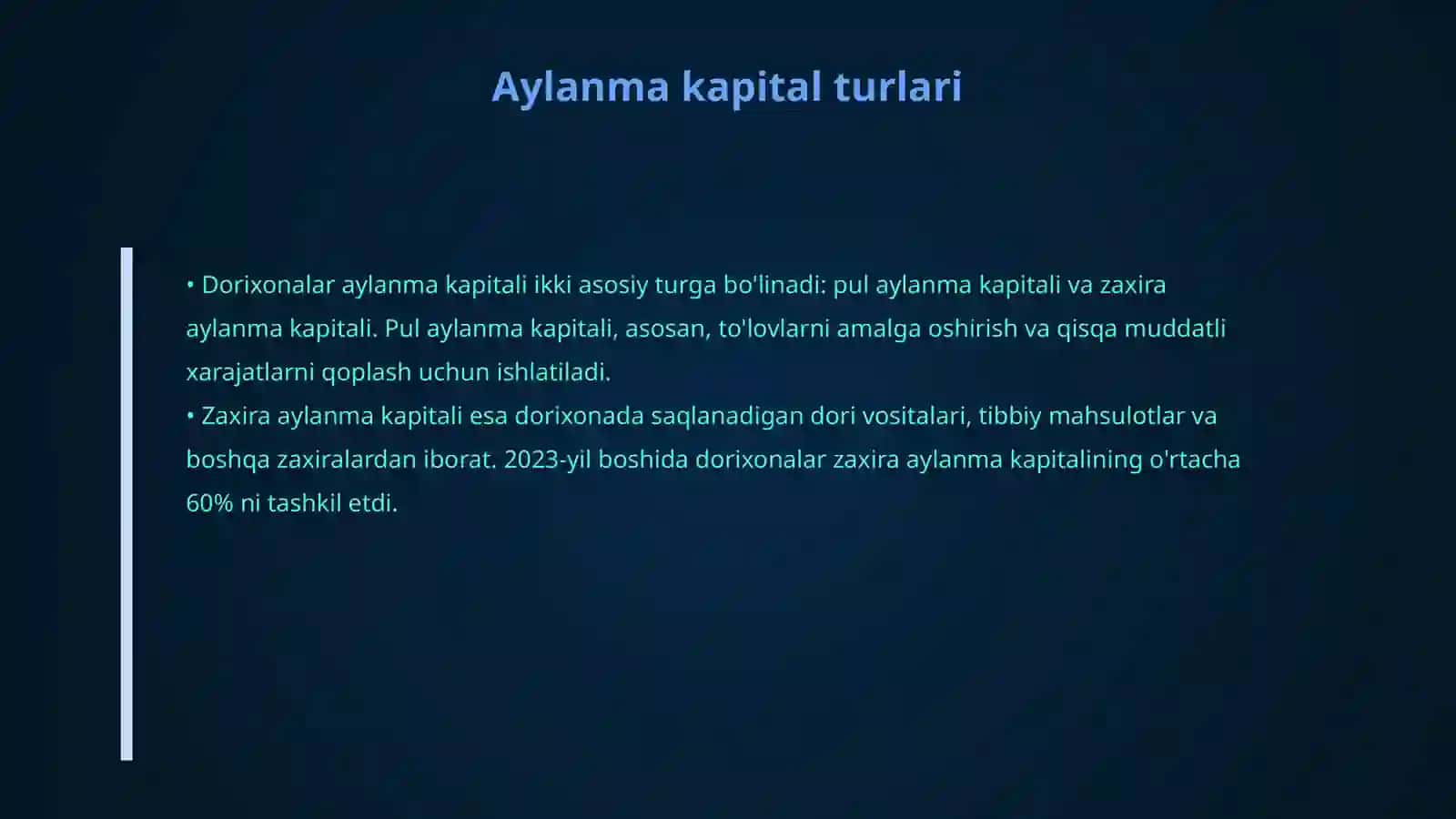 Dorixonalar aylanma kapitalining tahlili 4