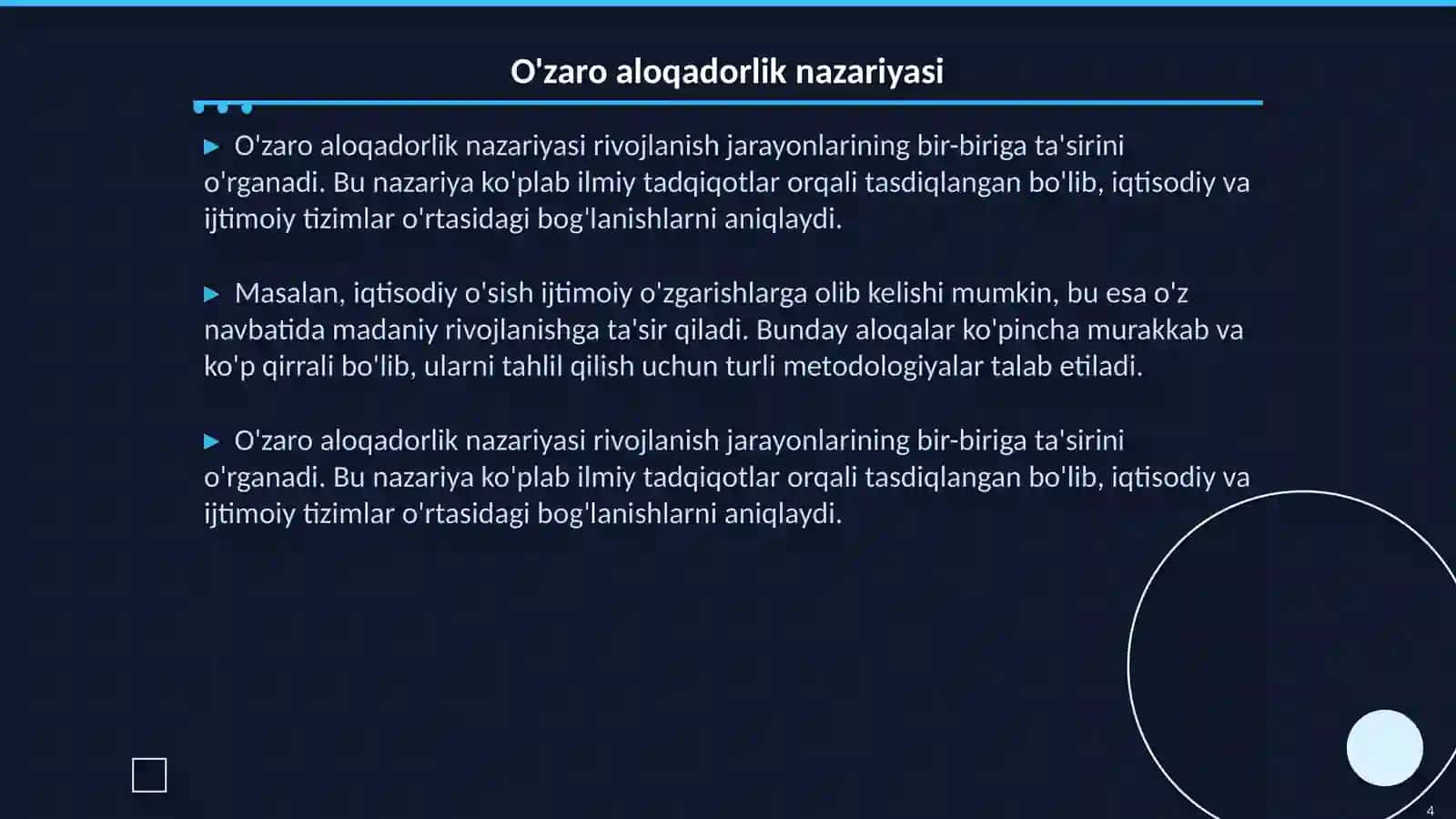 Rivojlanish va oʻzaro aloqadorlikning umumiy qonuniyatlari 4