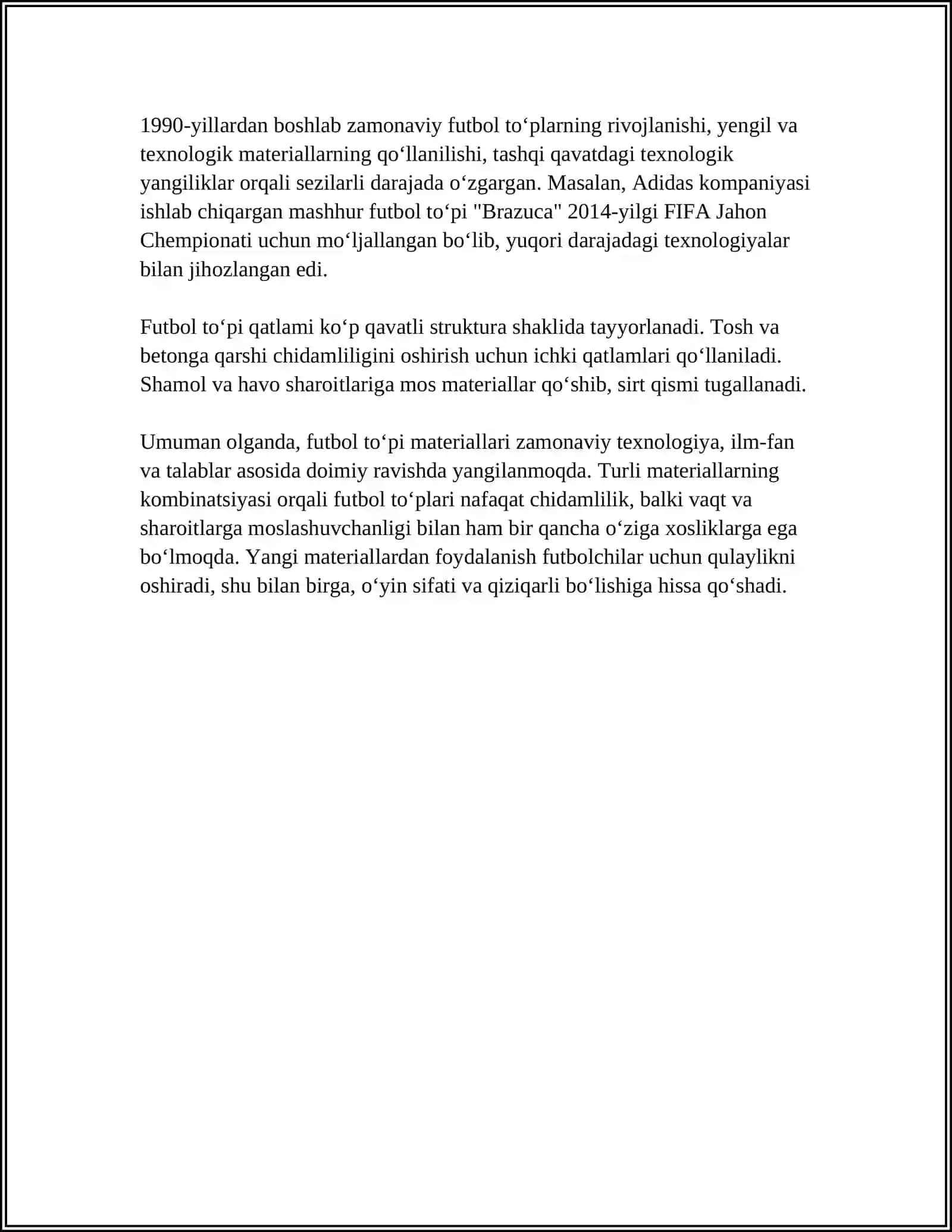 FUTBOL TOʻPINI SAKRATISH LOYIHASI 4