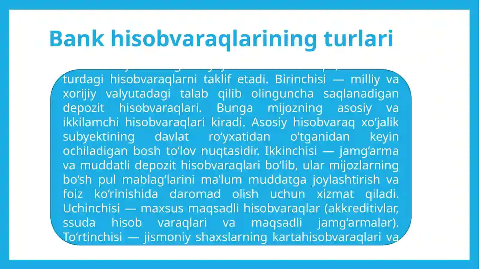 Mijozlarga hisobvaraq ochish va yuritish 4