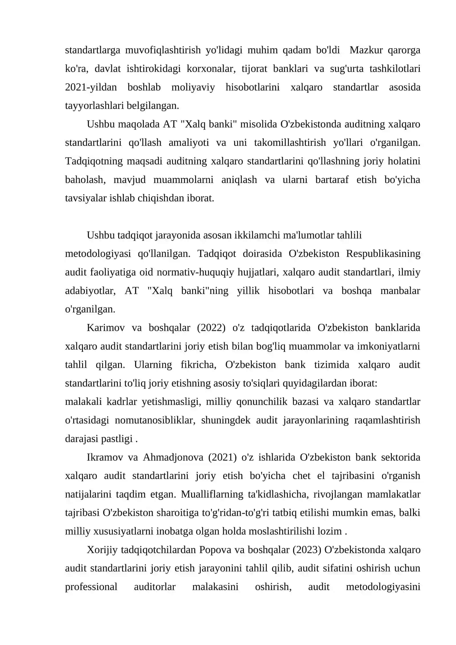 Auditning xalqaro standartrlari sinflashtirish va O'zbekiston Respublikasida qo'llash masalalari 4