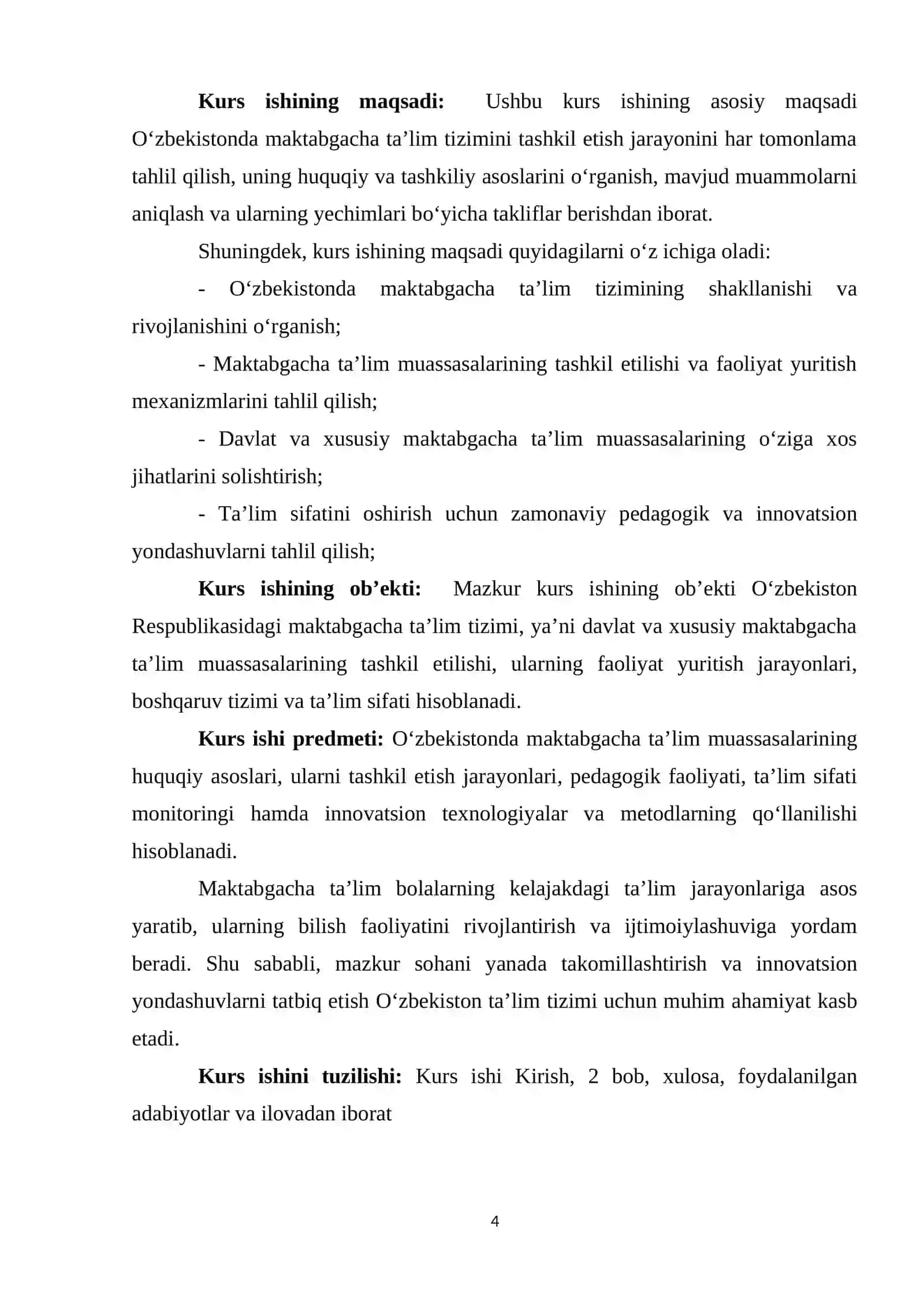 O'zbekistonda maktabgacha ta'limni tashkil etilishi. 4