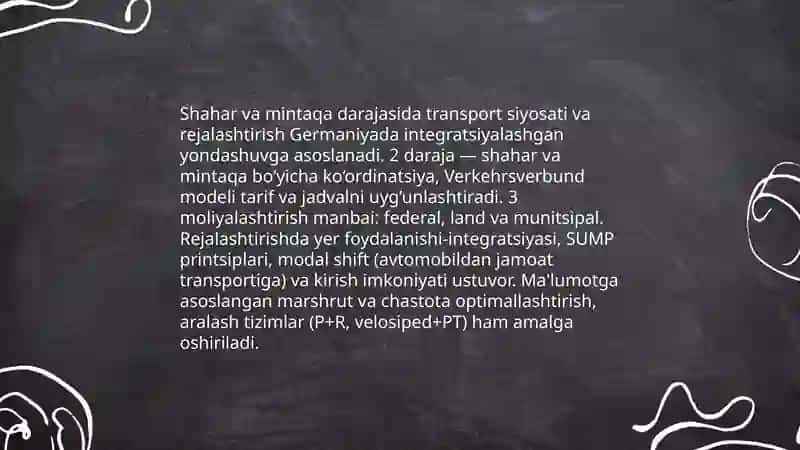 Germaniya jamoat transportida tashishni tashkil etish va boshqarish 4