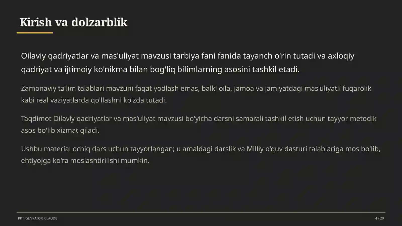 Oilaviy qadriyatlar va mas'uliyat (10-sinf) 4