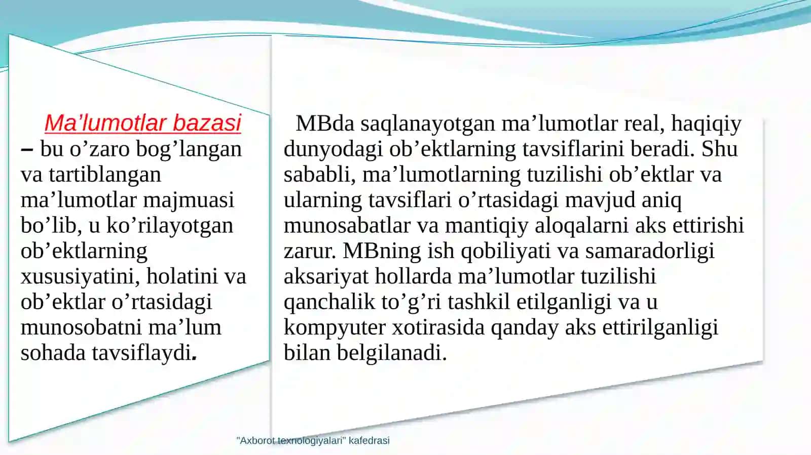 Ma’lumotlar bazasi 4