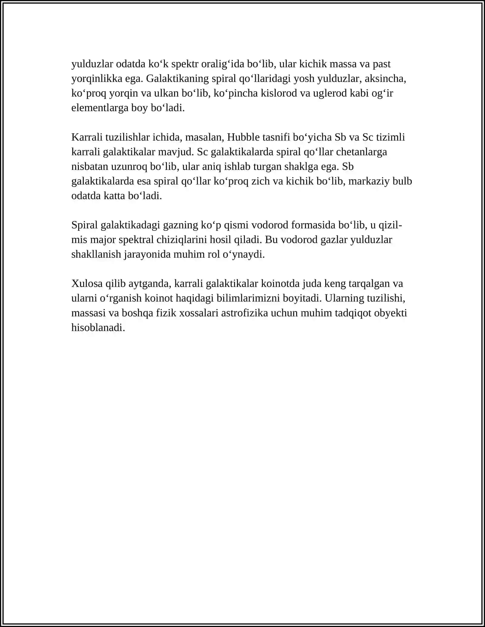 GALAKTIKALARNING YORQIN TO'DALARI. KARRALI GALAKTIKALAR 4