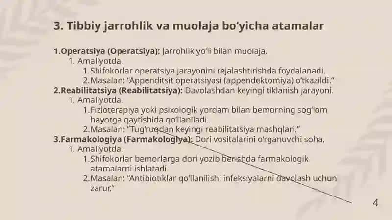 Tibbiyot 4