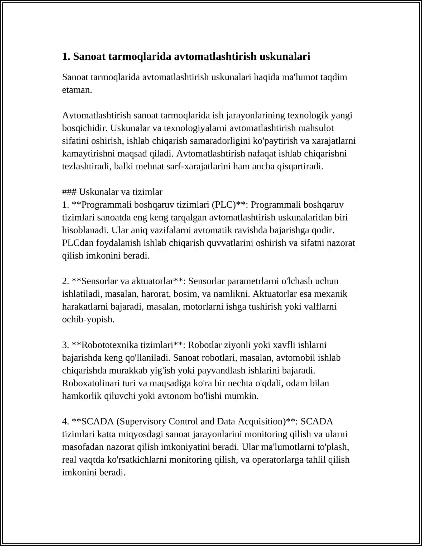 SANOAT TARMOQLARINING FAOL USKUNALARI.REPETITORLAR VA KANSENTORLARI AVTOMATLAR RELELAR VA SHELYUZLAR 4