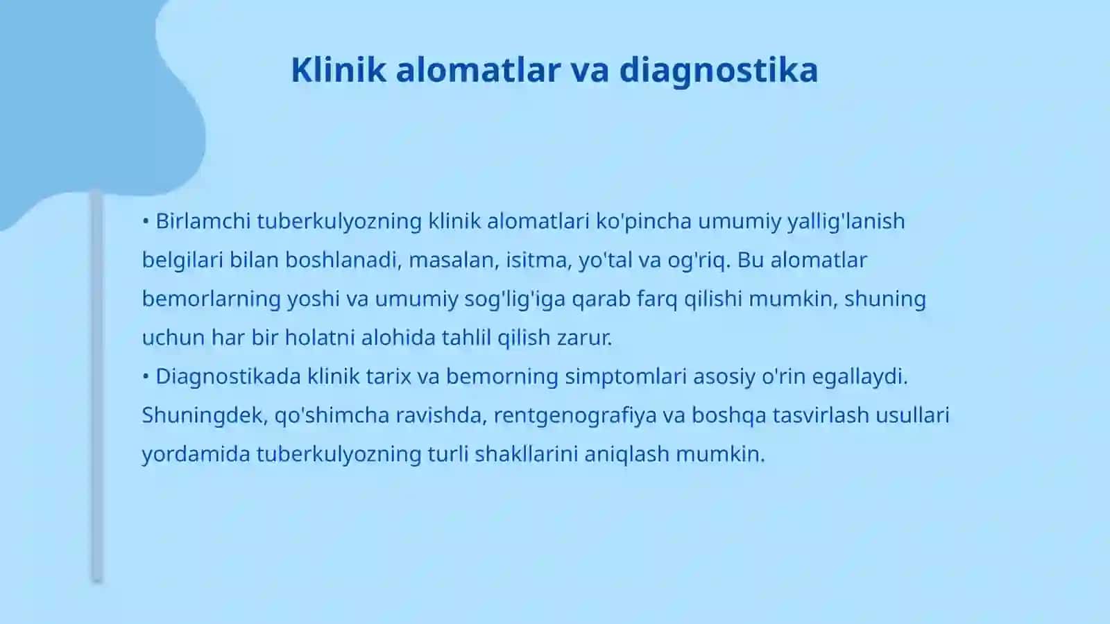 Birlamchi tuberkulyoz klinik shakllarini qiyosiy tashxislashning asosiy usullari 4
