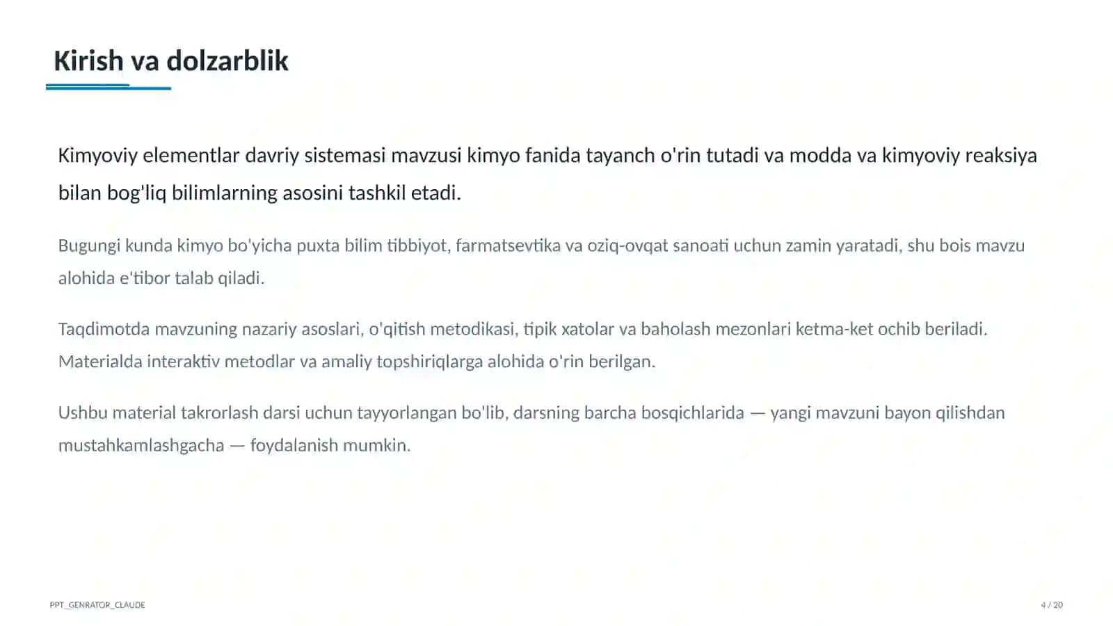 Kimyoviy elementlar davriy sistemasi (8-sinf) 4