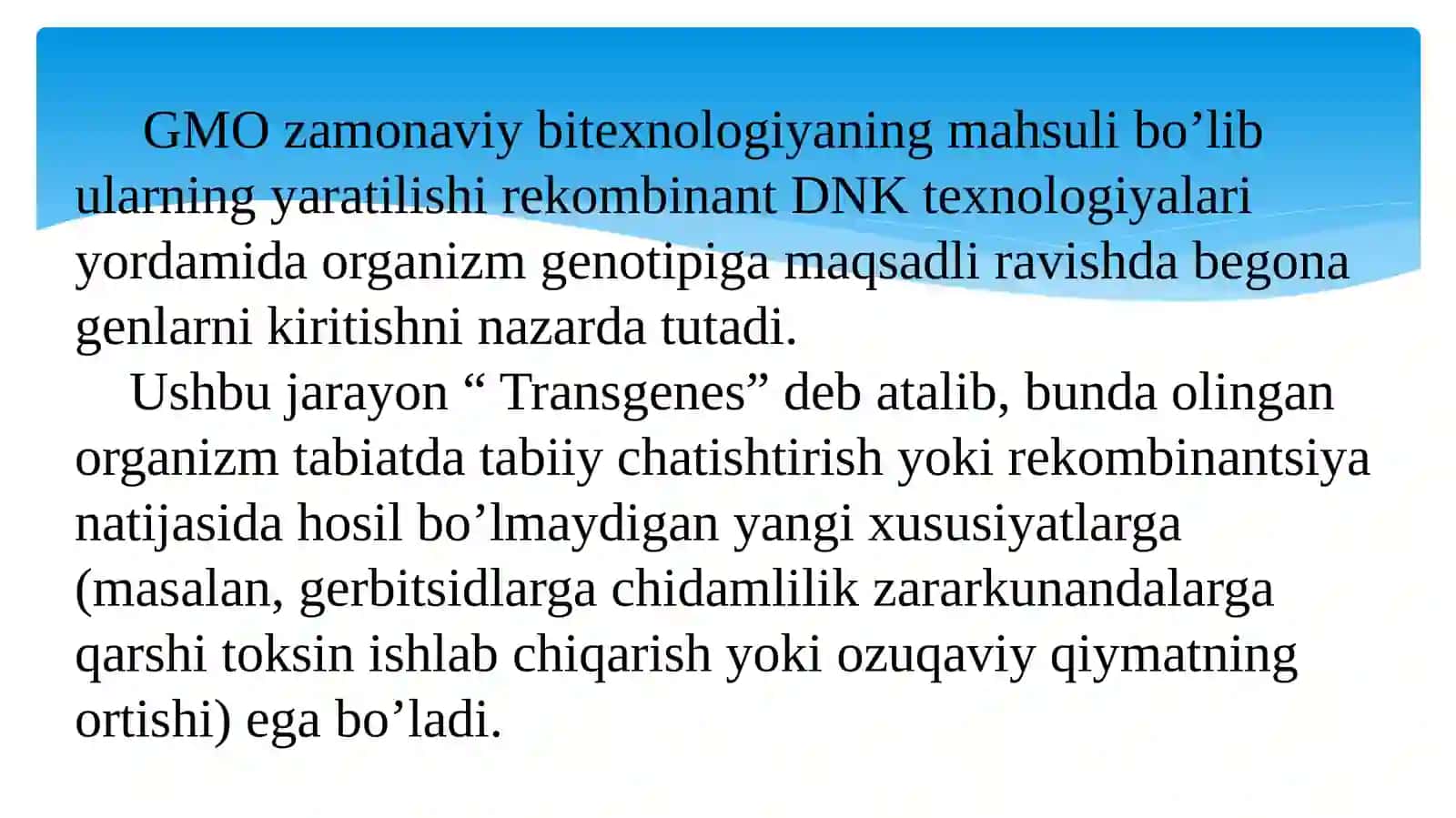Genetik modifikatsiyalangan organizmlar mavzusida tayyor slayd, taqdimoti. 4