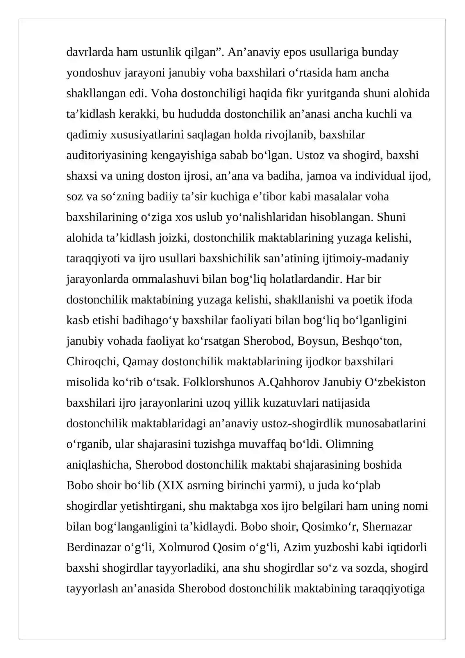 Xalq og’zaki ijodida baxshichilik san’ati 4