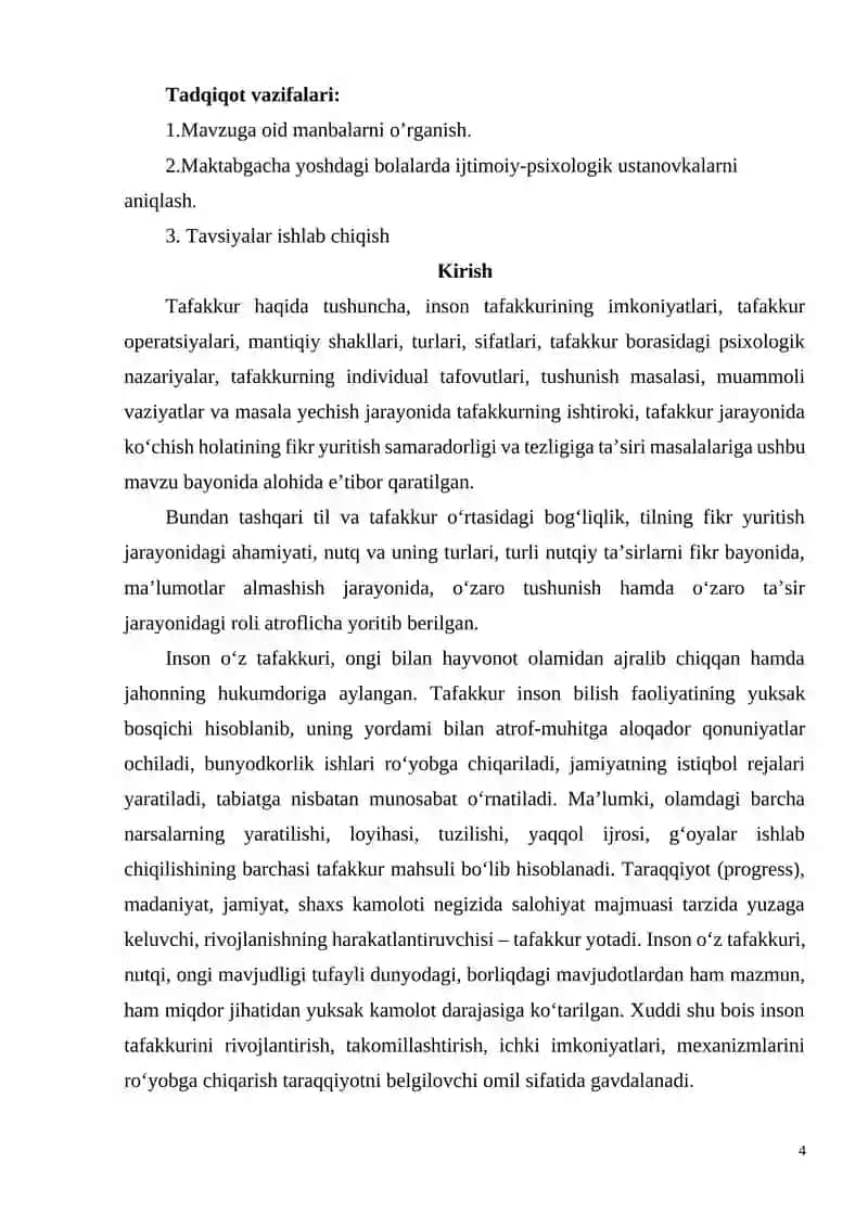Tafakkurni tadqiq etish metodlar tasnifi. 4