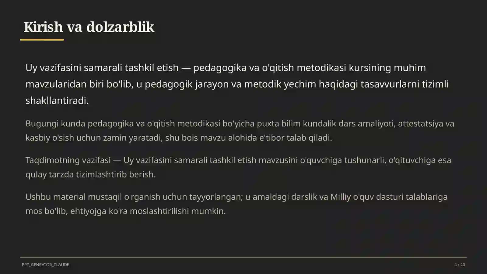 Uy vazifasini samarali tashkil etish 4