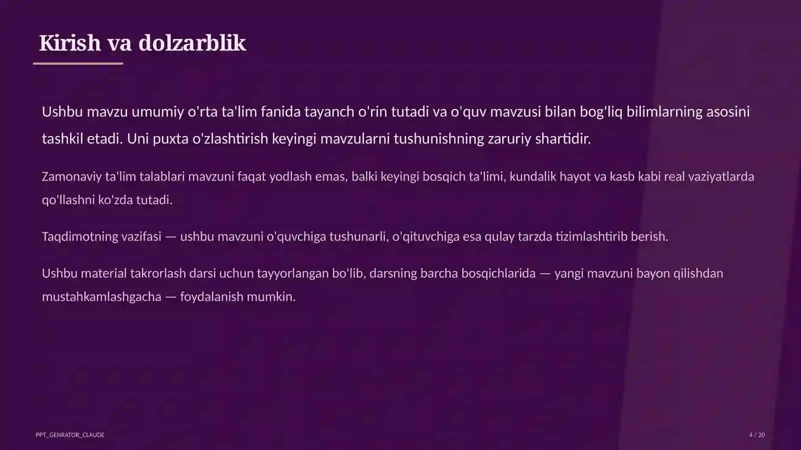 "Iqtisodiyot va biznes" - 9-11-sinflar uchun yangi fan: mazmuni va dars misollari 4