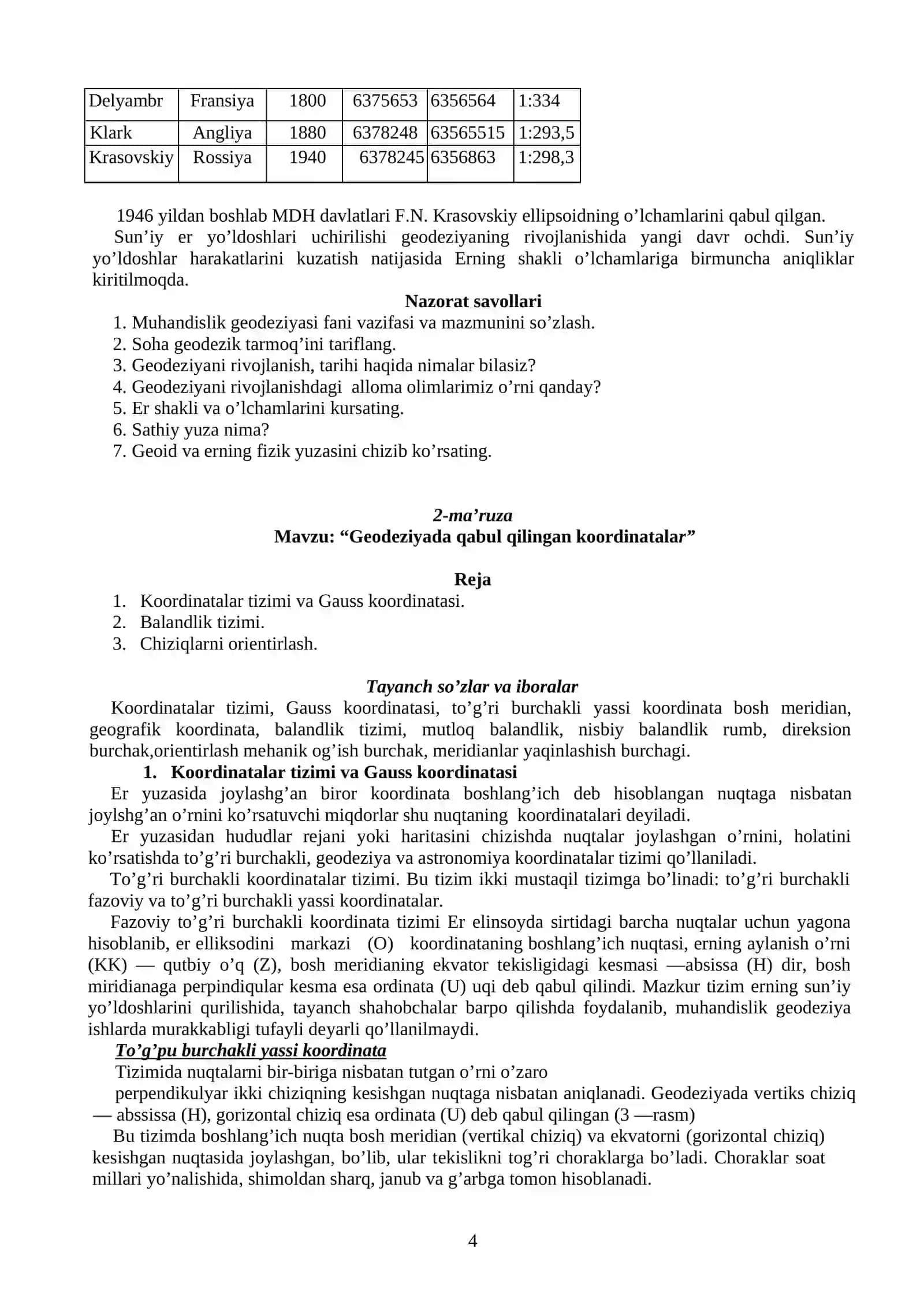 Muhandislik geodeziyasi 4
