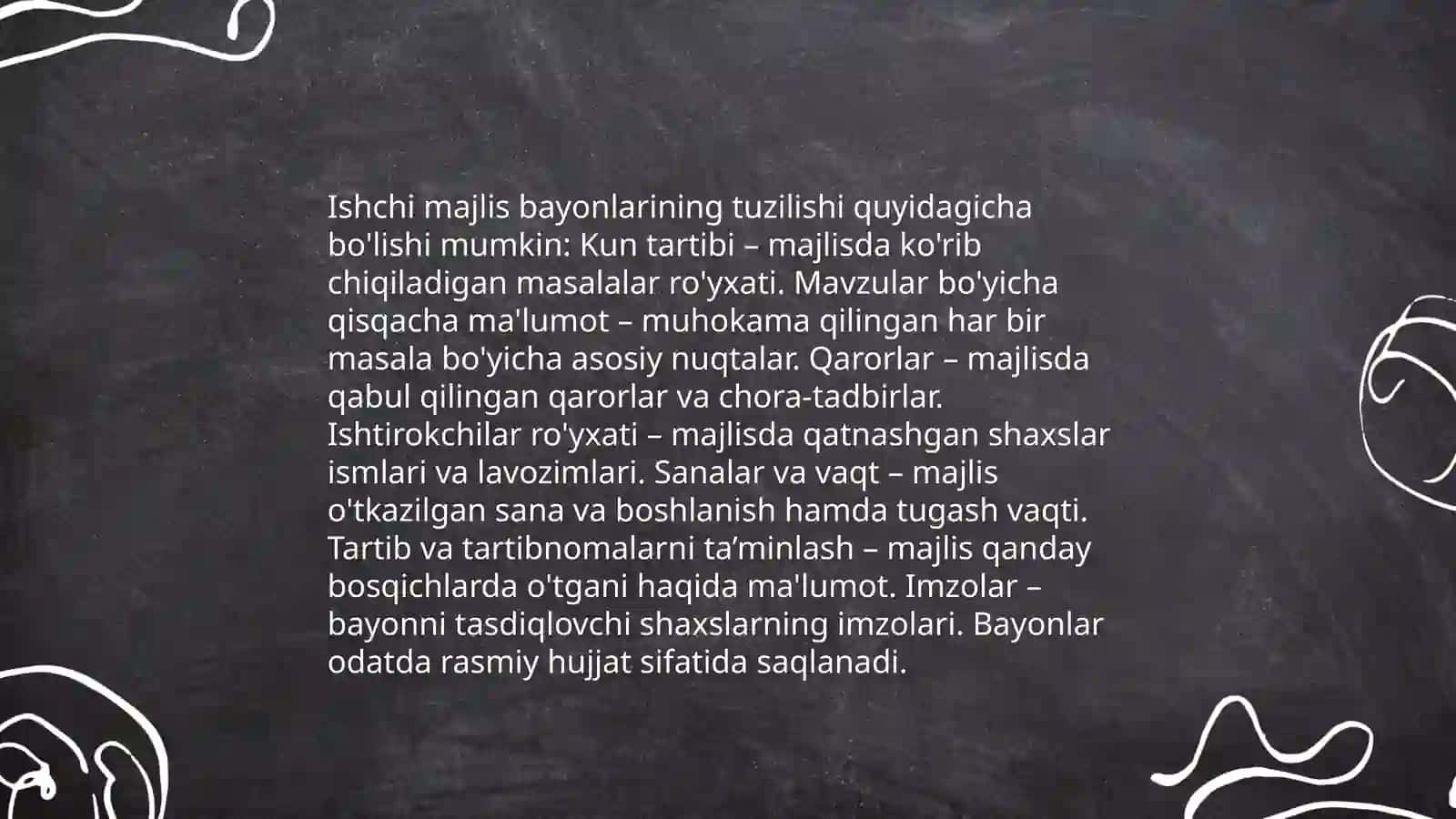 Majlis, bayon, shartnoma, maʼlumotnomalarni yozilish uslubi va o'ziga xos xususiyatlari 4