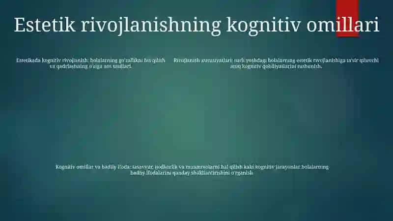 Maktabgacha Yoshdagi Bolalarning Estetik Rivojlanishidagi OʻZiga Xos Xususiyatlari 4